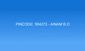 Pincode 504273 - Ainam B.O | Adilabad, TELANGANA