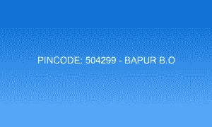 Pincode 504299 - Bapur B.O | Adilabad, TELANGANA